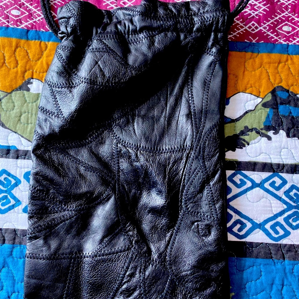Leather shoe bag